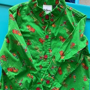 Dr. Seuss how the grinch stole X-mad button down